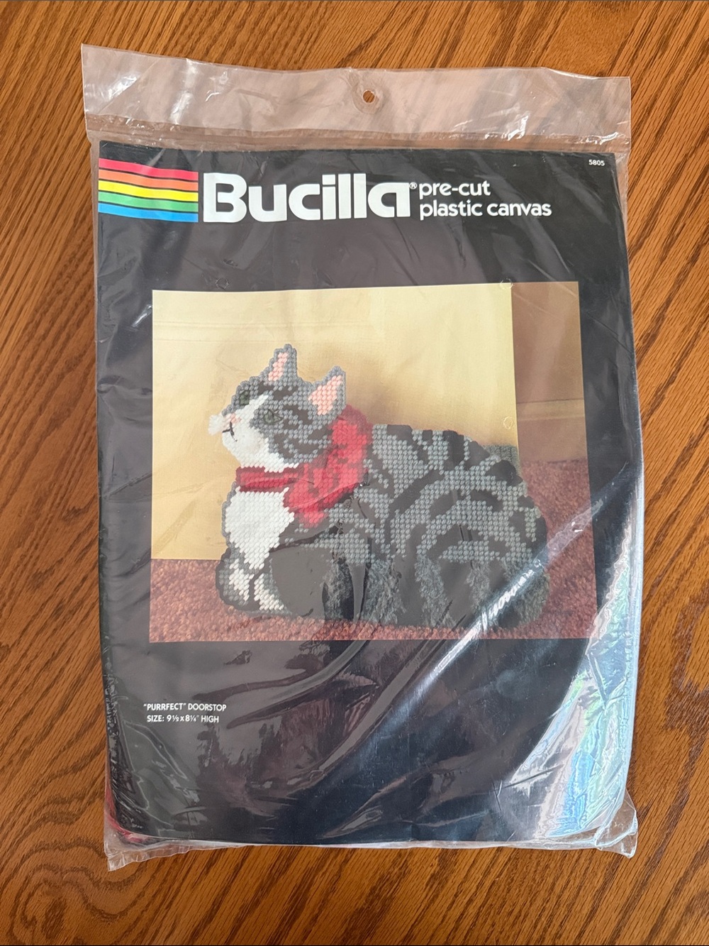 NEW Bucilla “Purrfect” Doorstop Plastic Canvas Kit